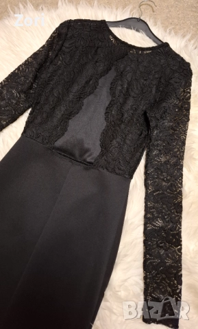 Черна рокля по тялото с отворен гръб, снимка 5 - Рокли - 52583847