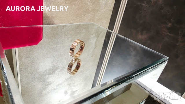 CARTIER Love Rose Gold 3 Diamonds Classic Model Пръстен, снимка 4 - Пръстени - 52830596