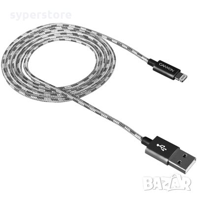 Кабел Lightning към USB Canyon CNE-CFI3DG Сива оплетка, 1m Lightning to USB M/M 
