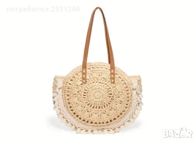 Нова кръгла чанта с бохемски акцент , цена 40 лв, снимка 2 - Чанти - 50573829