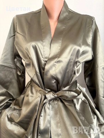 Сатенен халат с надпис по Ваше желание , снимка 10 - Сватбени рокли - 30031662