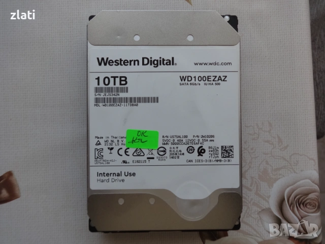 WD WD100EZAZ-11TDBA0 10TB 5400 RPM подходящ за NAS sata hdd hard disk хард диск малко ползван