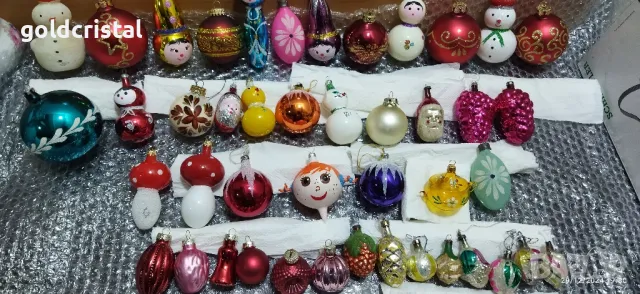 Стари стъклени новогодишни играчки, снимка 4 - Антикварни и старинни предмети - 34950383