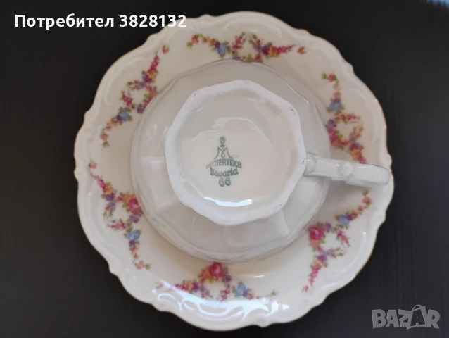 винтидж сет за чай от костен порцелан, снимка 2 - Антикварни и старинни предмети - 50985255