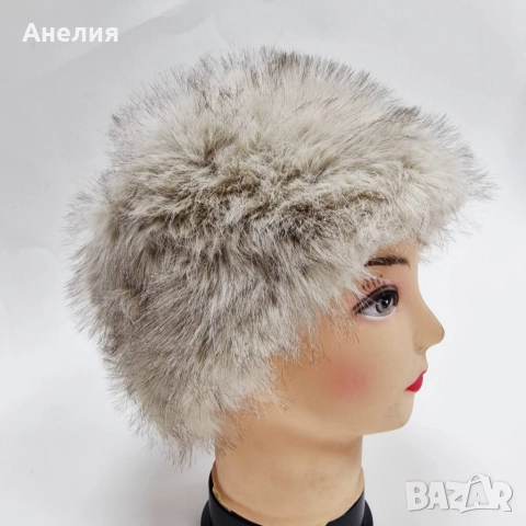 Дамска шапка с дълъг пухкав косъм, снимка 5 - Шапки - 52709487
