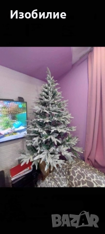 Изкуствена елха K r i n g Melbourne,  Цялата заснежена с метална стойка., снимка 14 - Декорация за дома - 52349540