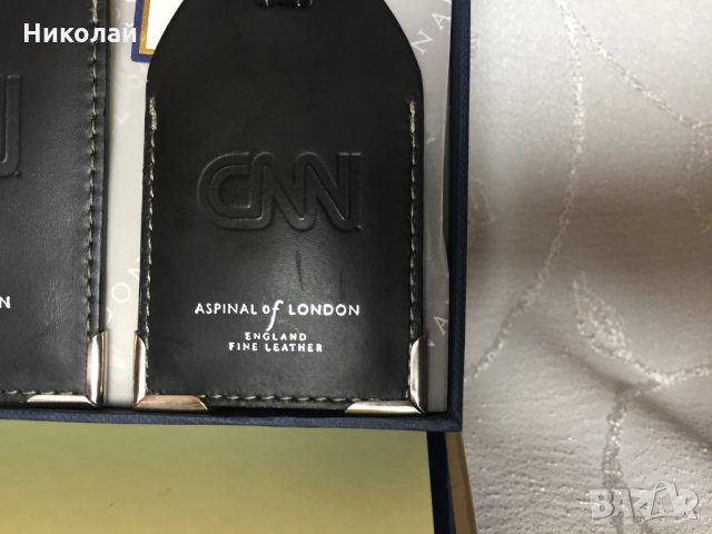 Етикети за багаж Aspinal of London сет, естествена кожа подаръчна кутия, топ качество брандирани CNN, снимка 11 - Други - 35267782