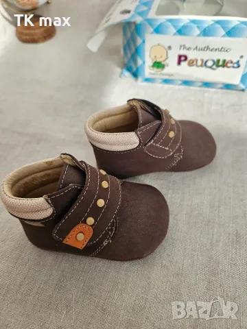 Испански бебешки обувки Peuques №17 – естествена кожа за количка възраст: приблизително 3–6 месеца