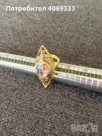 Златен пръстен с Богородица 7.87гр 14к