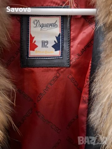 DSQuared2 кожено яке, снимка 2 - Якета - 52282312