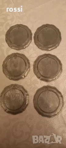 Vintage. 6 бр. нови немски чинии за стена с птици. Подложни чинийки. Калай. Порцелан., снимка 6 - Антикварни и старинни предмети - 48339463