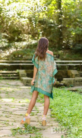 Ръчно рисувана копринена туника "Опиум", снимка 2 - Туники - 38407151