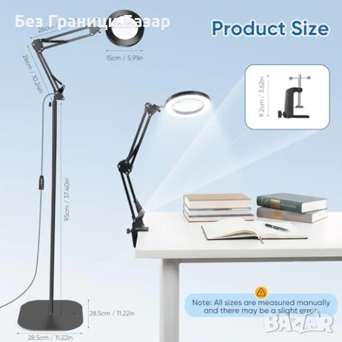 Нова Лупа 10X с LED светлина стойка щипка 3 режима 10 яркости USB гъвкаво рамо, снимка 8 - Други стоки за дома - 54195344
