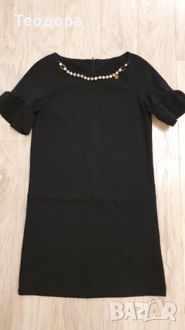 Спортно-елегантна черна рокля р.S, снимка 2 - Рокли - 42848232