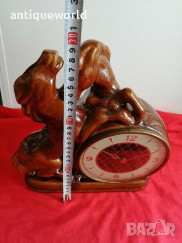 Стар Немски Порцеланов Настолен Часовник КОНЕ, снимка 7 - Антикварни и старинни предмети - 42100727