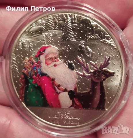 Коледно - новогодишен плакет в защитна капсула . Merry Christmas and Happy New Year, снимка 3 - Нумизматика и бонистика - 48410868