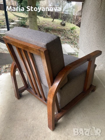 Класически фотьойл арт деко, снимка 3 - Дивани и мека мебел - 50871858