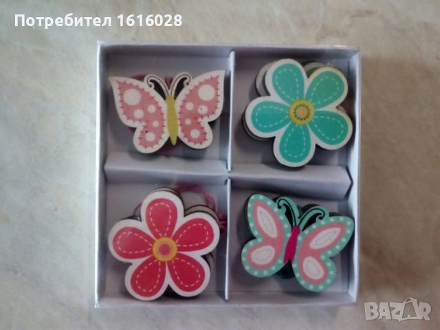 Нови дървенни Арт декорации Пеперуди,цветя,пиленца и др