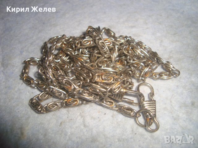 СРЕБРИСТА СТОМАНЕНА ЗДРАВА ДЪЛГА ВЕРИЖКА КЮСТЕК СИНДЖИРЧЕ РЕТРО ПЛЕТКА 30125, снимка 3 - Колиета, медальони, синджири - 37901163