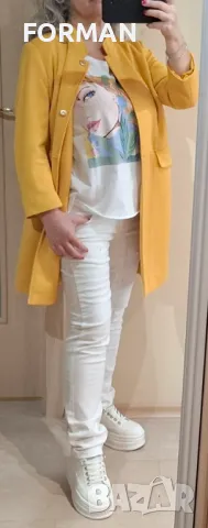 Удължено сако в слънчев жълт цвят, снимка 4 - Сака - 49651761