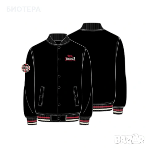 Оригинално мъжко яке LONSDALE бомбър XL – черно, ново,, снимка 5 - Якета - 39798794