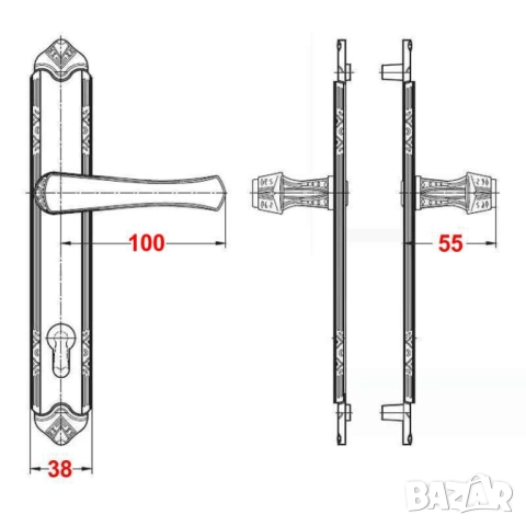Нов Български К-ти ШИЛДОВЕ с Дръжки и Топки Лукс за Секретни Брави 70мм за Леви и Десни Врати БАРТЕР, снимка 4 - Други - 51547977