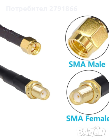 GEMEK коаксиален 25 фута SMA мъжки към SMA женски кабел /8 м., снимка 5 - Друга електроника - 44928563