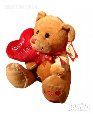 Плюшено мече със сърце 30см , снимка 2 - Плюшени играчки - 39696663