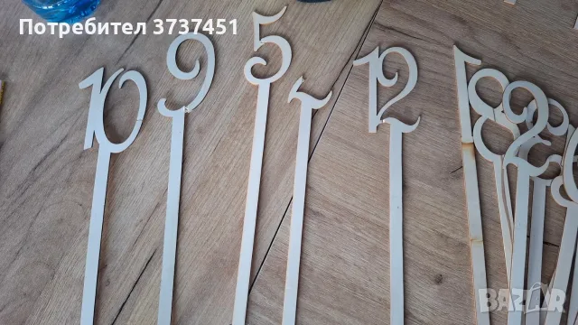 Дървени декоративни цифри за маса, снимка 12 - Други - 55784924