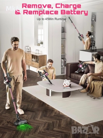 Мощна Безкабелна прахосмукачка, 10 в 1 45000 Pa, 500W, снимка 6 - Прахосмукачки - 52277295