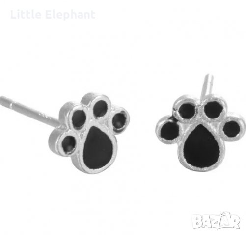 Обеци черни лапички/нови