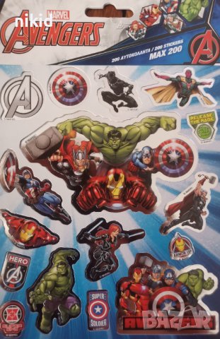 200 бр Avengers Отмъстителите книжка албум самозалепващи лепенки стикери