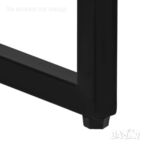 Бар комплект, 3 части, регенерирано дърво, естествена козя кожа, снимка 4 - Столове - 47648186