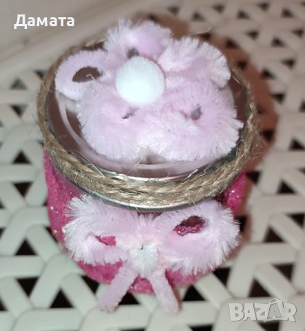 Малки, декорирани бурканчета с чаена свещ , снимка 9 - Декорация за дома - 39897965