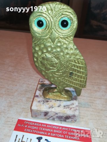 сова-13х7х6см-мед/месинг/мрамор 2301211256, снимка 13 - Колекции - 31525918