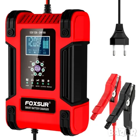 ЗАРЯДНО ЗА АКУМУЛАТОР, УМНО, ИМПУЛСНО, 12V 12A, 24V 6A, ЗА КОЛА, ТЯГОВ, AGM, GEL, VRLA, СТАРТОВ, UPS, снимка 3 - Аксесоари и консумативи - 49424950