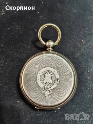 Швейцарски СРЕБЪРЕН джобен часовник 1900г. с ключе - 10 РУБИНА ПРОМОЦИЯ, снимка 4 - Джобни - 50419600