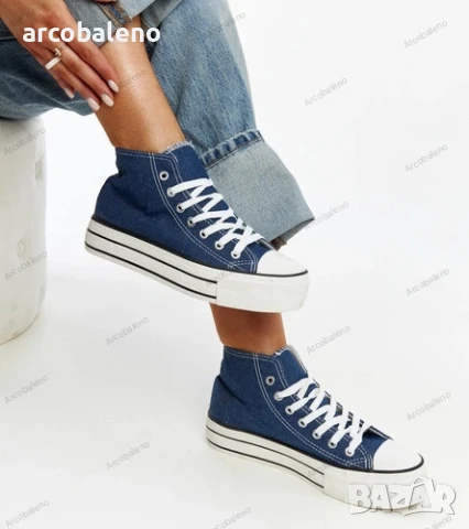 Дамски високи кецове с дебела подметка Bagy, 6цвята , снимка 4 - Кецове - 51172192