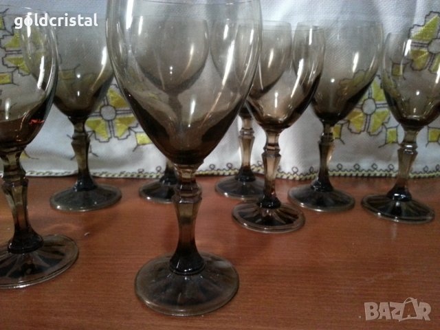Ретро кристални чаши за винох, снимка 4 - Антикварни и старинни предмети - 42769267