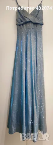 Сребриста, светлосиня бална рокля, снимка 4 - Рокли - 49236422