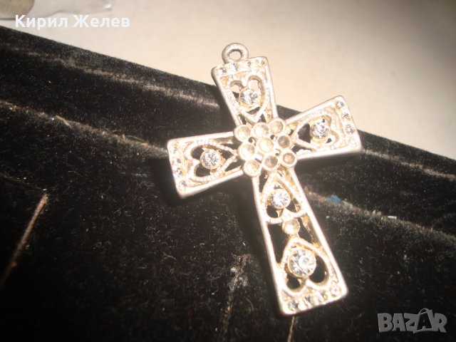 СРЕБРИСТ или ПОСРЕБРЕНО КРЪСТЧЕ с КРИСТАЛЧЕТА АЖУРНО 17154, снимка 7 - Колиета, медальони, синджири - 32088920