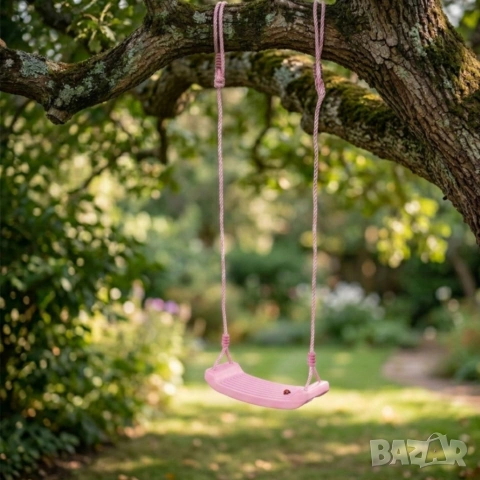 Детска градинска розова люлка – здрава, безопасна и регулируема до 75 кг, снимка 2 - Други - 54221279