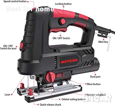 Прободен трион Meterk 800 W 6,7 Amp 3000 SPM с лазер, снимка 7 - Измервателни инструменти - 39779330