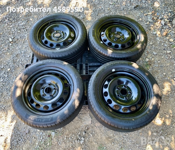 4бр.Оригинални железни джанти 16цола ET50+ НОВИ ГУМИ ДОТ1624 Fulda 205/55/16 за Vw,Audi,Seat,Skoda