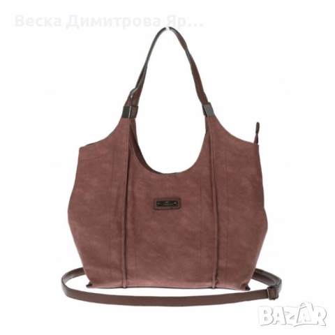 Дамска чанта от еко велур и к. – елегантен и практичен модел (бордо), снимка 15 - Чанти - 52455563