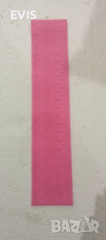 Розов силиконов молд за захарна дантела – украса за торти и сладкиши