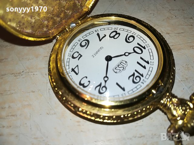 поръчан-златен джобен часовник с верижка, снимка 2 - Колекции - 29292124