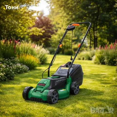 Електрическа косачка за трева 1600W – Лека и мощна, 32 см ширина, 30L кош, 3 нива на косене, снимка 3 - Градинска техника - 53941888