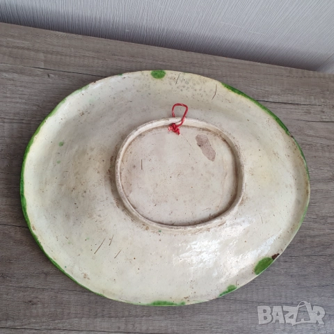 Рядка българска керамична чиния за стена с царският герб, снимка 8 - Антикварни и старинни предмети - 51859953
