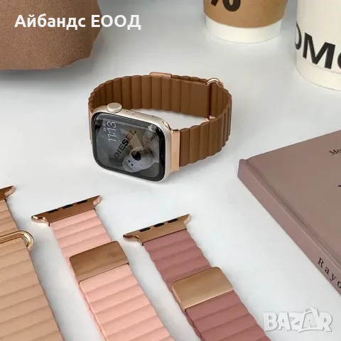 Луксозна кожена каишка с магнит за Apple Watch ULTRA/SE/10/9/8/7/6/5/4, снимка 5 - Каишки за часовници - 49421838
